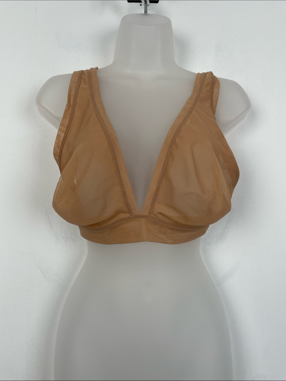 Nueskin Mesh Unlined Stretch Lightweight Everyday Plunge Bralette Women's 3X